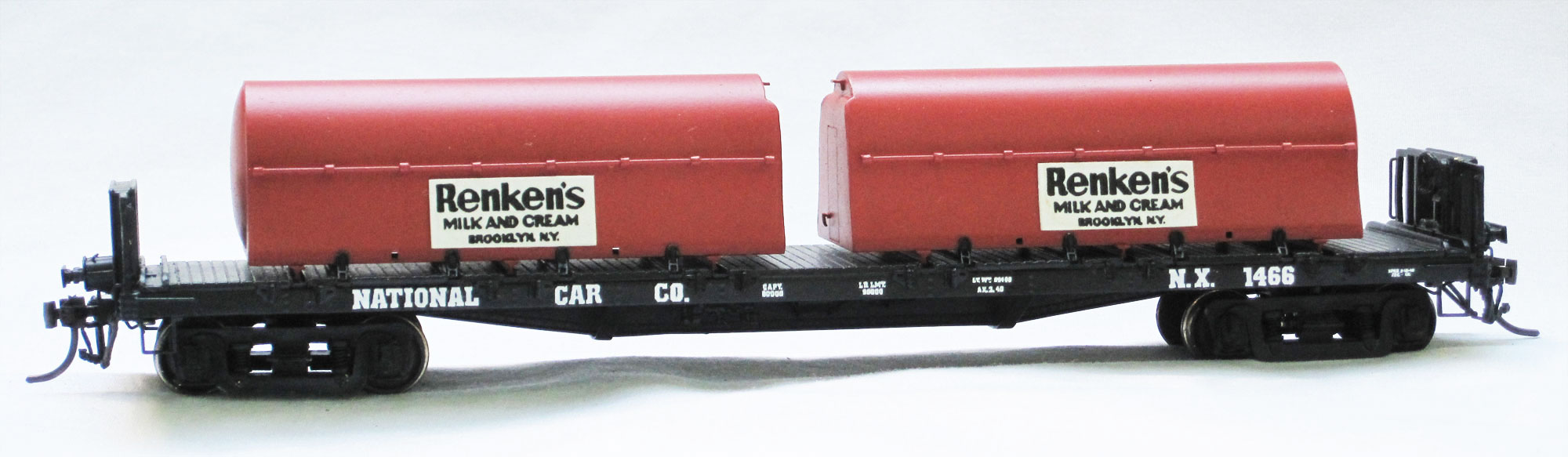 National Flat Car #1466 w/ Renken Containers
